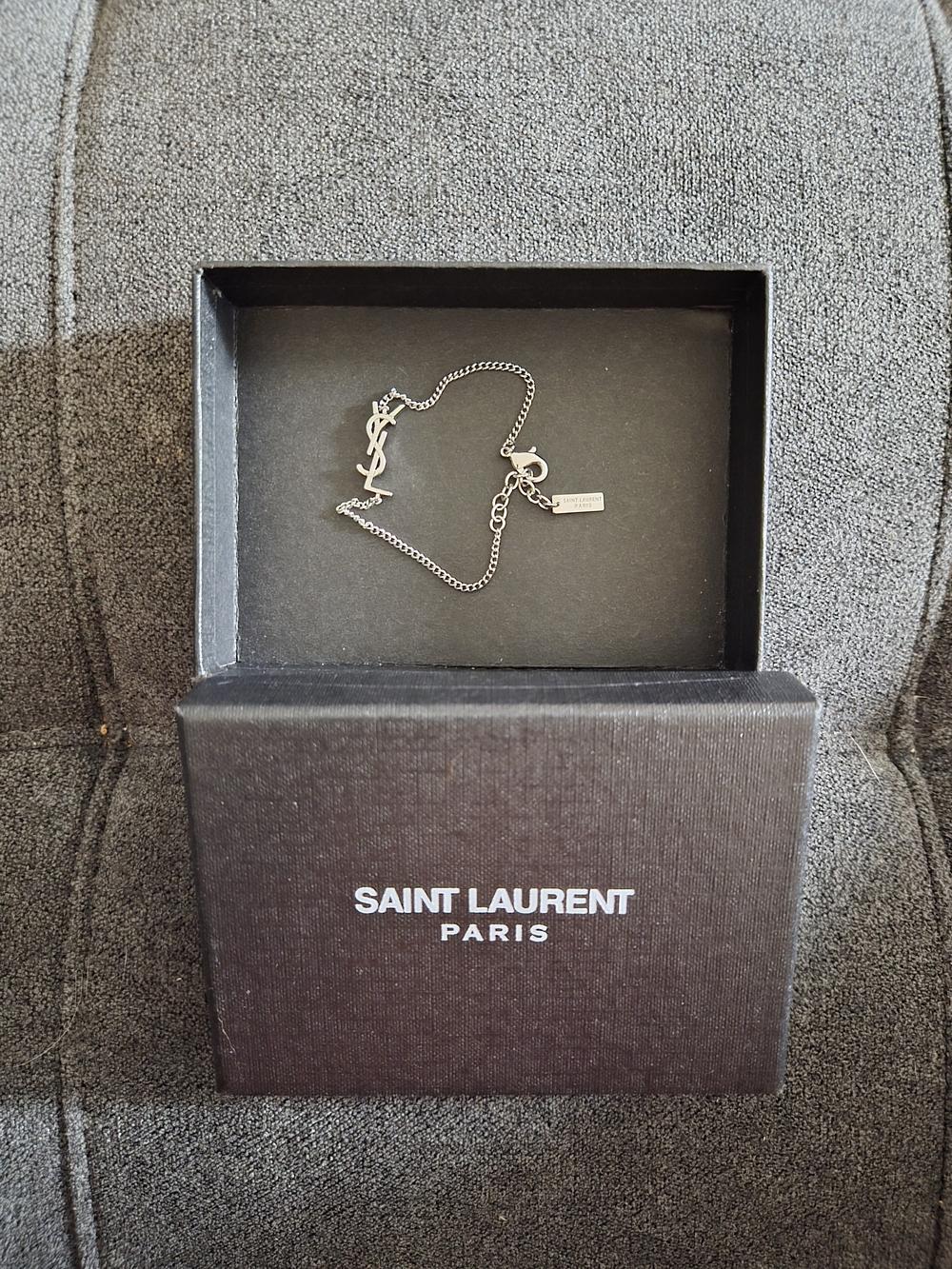YSL Silver Logo Chain Bracelet - Picture 3 of 6